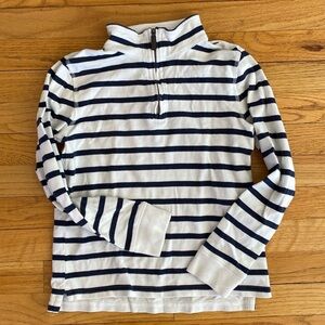 Crewcuts navy and white stripe quarter zip